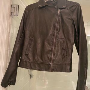 The best faux leather jacket! I love it but I had a baby and it doesn’t fit